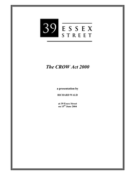 The CROW Act 2000