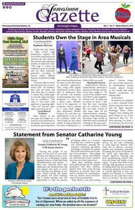 Statement from Senator Catharine Young Xx Article Contributed by of Helping Others As a Senator