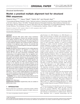 Murlet: a Practical Multiple Alignment Tool for Structural RNA Sequences