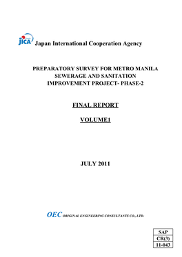 Japan International Cooperation Agency FINAL REPORT VOLUME1