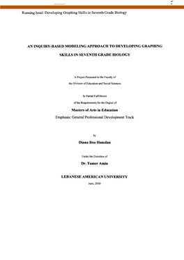 Developing Graphing Skills in Seventh Grade Biology AN