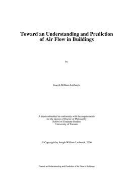 Toward an Understanding and Prediction of Air Flow in Buildings