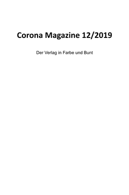 Corona Magazine 12/2019 (PDF)