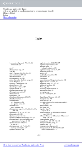 An Introduction to Invariants and Moduli Shigeru Mukai Index More Information