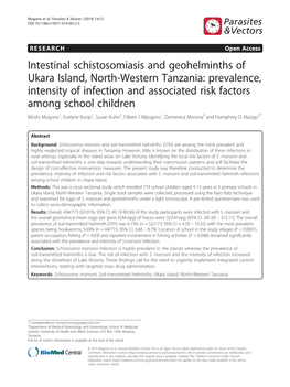 Intestinal Schistosomiasis and Geohelminths of Ukara Island, North