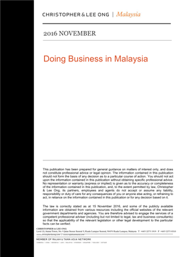 Doing Business in Malaysia