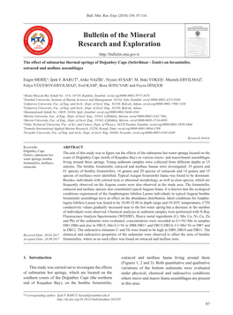 Bulletin of the Mineral Research and Exploration