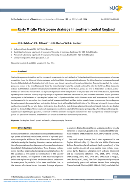 Early Middle Pleistocene Drainage in Southern Central England