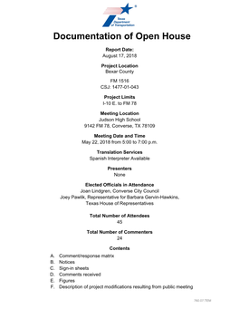 Documentation of Open House