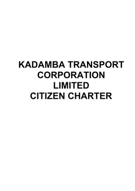 Kadamba Transport Corporation Limited Citizen Charter