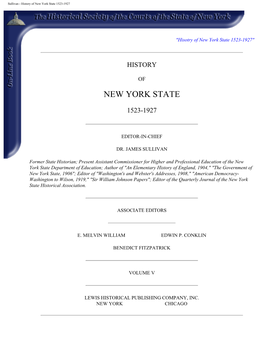Sullivan - History of New York State 1523-1927