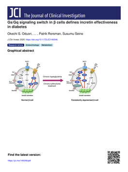 Gs/Gq Signaling Switch in Β Cells Defines Incretin Effectiveness in Diabetes