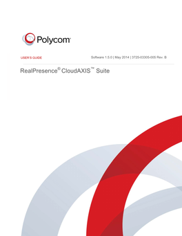 Polycom Realpresence Cloudaxis Suite User's Guide