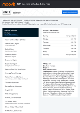 NT1 Bus Time Schedule & Line Route