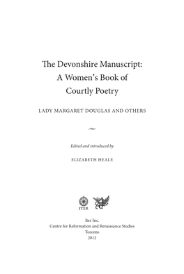 The Devonshire Manuscript: a Women's Book of Courtly Poetry