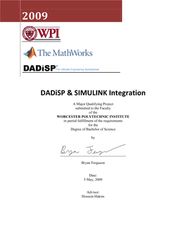 Dadisp & Simulink Integration