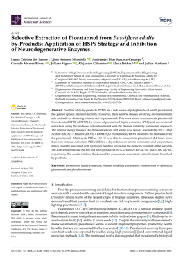 Selective Extraction of Piceatannol from Passiflora Edulis By-Products