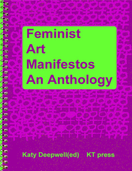Feminist Art Manifestos an Anthology