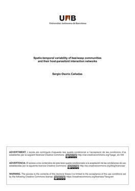 Spatio-Temporal Variability of Bee/Wasp Communities and Their Host-Parasitoid Interaction Networks