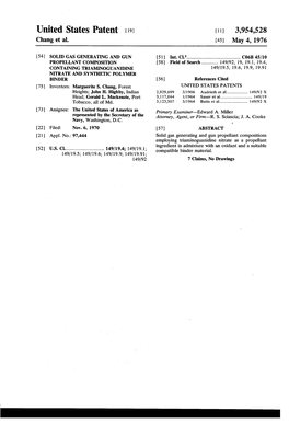 United States Patent (19) 11 3,954,528 Chang Et Al