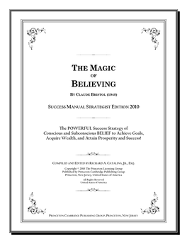 "The Magic of Believing" by Claude Bristol