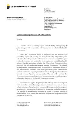 Communication (Reference UA SWE 2/2019)