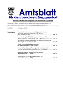 Amtsblatt Nr. 02 Vom 12.02.2007