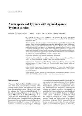 A New Species of Typhula with Sigmoid Spores: Typhula Suecica