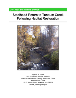 Steelhead Return to Taneum Creek Following Habitat Restoration ______