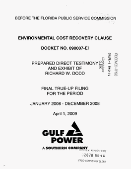 Environmental Cost Recovery Clause Docket No