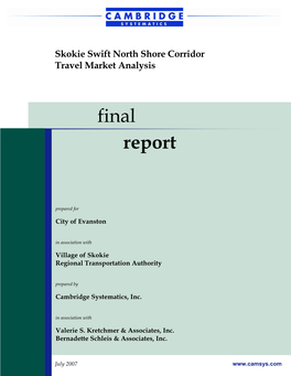 Skokie Swift North Shore Corridor Travel Market Analysis
