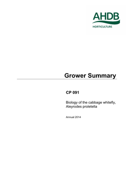 Grower Summary