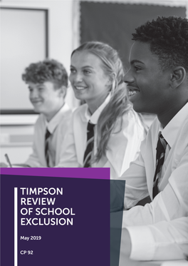 Timpson Review of School Exclusion