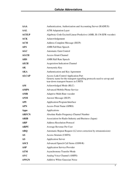 Cellular Abbreviations