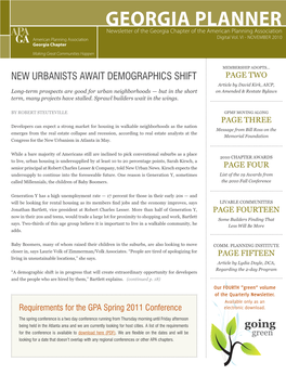 GEORGIA PLANNER Newsletter of the Georgia Chapter of the American Planning Association Digital Vol