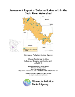 Assessment Report of Selected Lakes Within the Sauk River Watershed