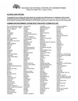 Allergy Skin Test Information