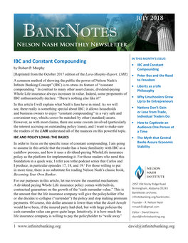 Banknotes Nelson Nash Monthly Newsletter