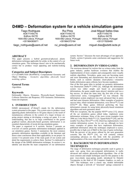 Deformation System for a Vehicle Simulation Game