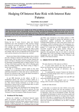 Hedging of Interest Rate Risk with Interest Rate Futures