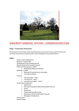 Bancroft Gardens, Hitchin – Conservation Plan