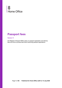 Passport Fees