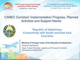 Uzbekistan Connectivity with South and East Asia Countries