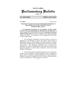 Parliamentary Bulletin PART- II