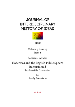 Habermas and the English Public Sphere Reconsidered Freedom of the Press, C