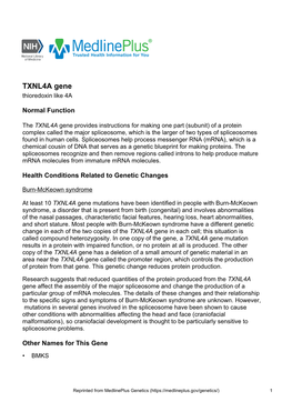 TXNL4A Gene Thioredoxin Like 4A