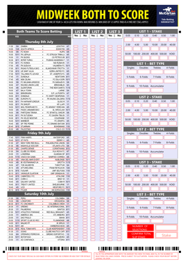 Midweek BTTS July 8Th Overlayimage