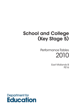 School and College (Key Stage 5)