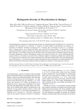 Phylogenetic Diversity of Mesorhizobium in Chickpea