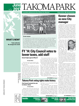 Takoma Park Newsletter Deadline